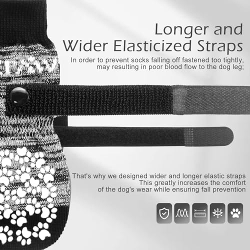 6Pcs Anti-Slip Dog Socks to Prevent Licking Paws,Dog Shoes for Hot/Cold Pavement,Best Paw Protector Traction Control on Hardwood Floor,Dog Booties for Puppy Small Medium Large Senior Dogs