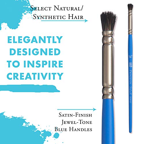 Artist Select Natural & Synthetic Hair Brush Deerfoot 1/4 Width, Size 1/4 inch, Blue