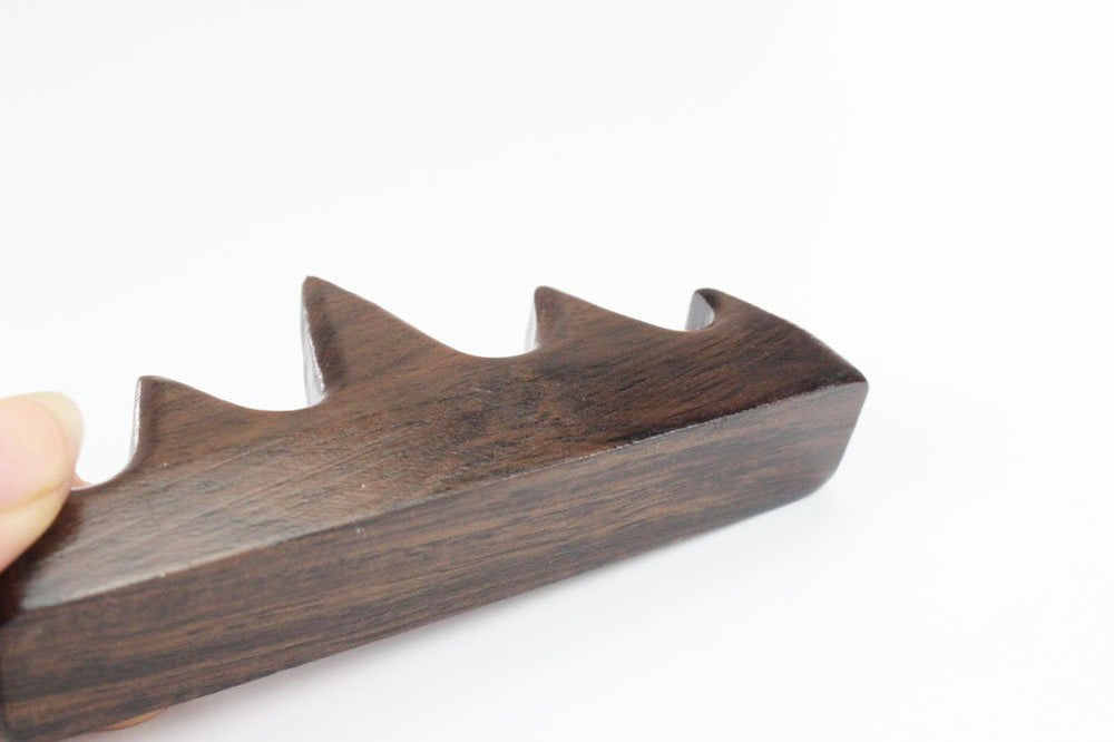 Black Catalpa Calligraphy Brush Holder Chinese Brush Rack 9x2x4.5cm(3.5x0.8x1.77)