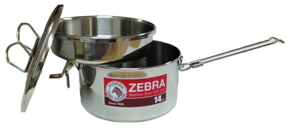Stainless Steel Food Box and Pan with Snap on Lid, 14cm, Silver