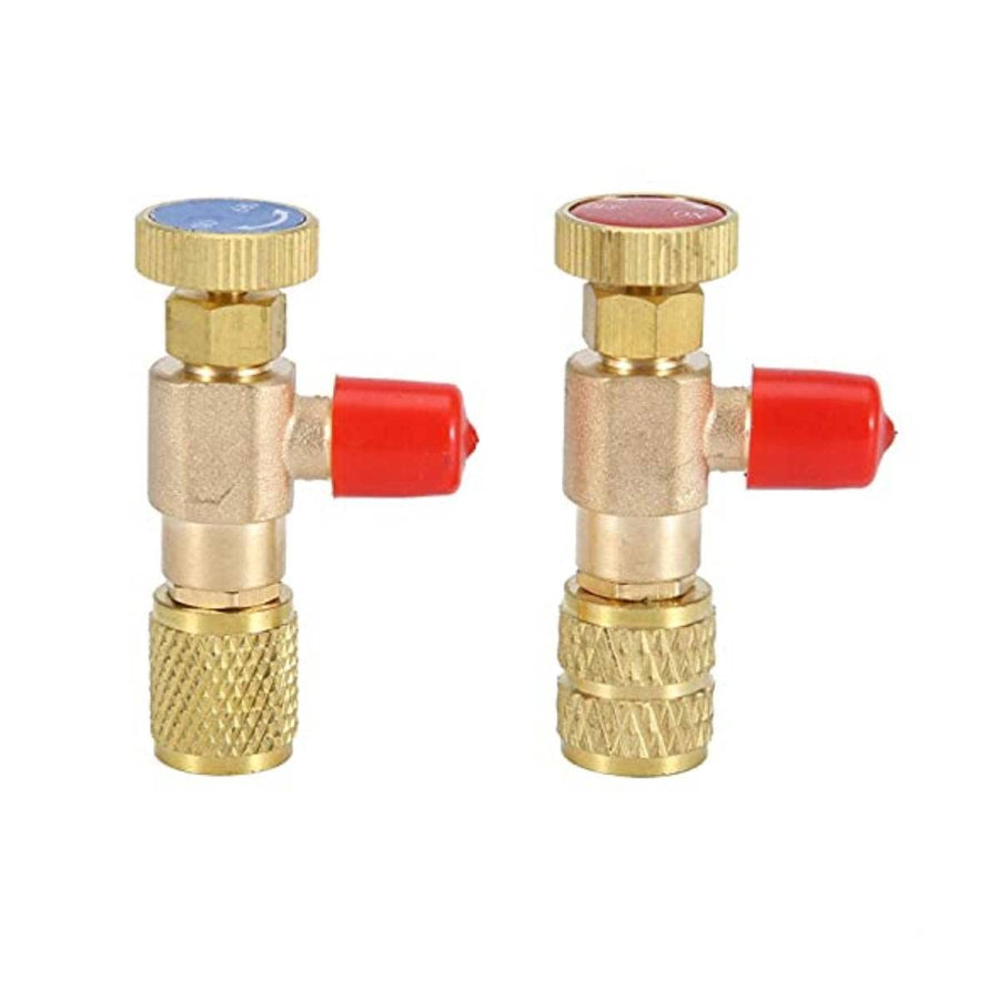 2pcs Liquid Safety R410A R22 Air Conditioning Refrigerant 1/4Safety Adapter Refrigerant Charging