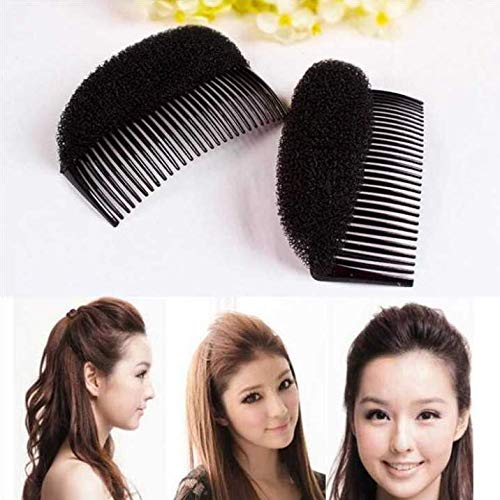 2 Pcs French style Bun Maker Braid Tool,Charming Bump It Up Volume Inserts Do Beehive Hair Styler Tool for Girl Woman Hair Accessories(Black,Brown)