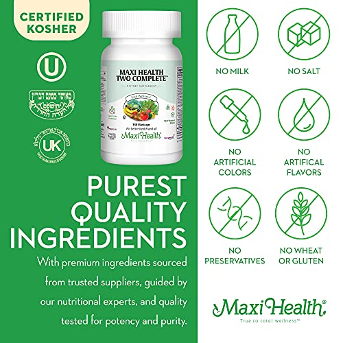 Two Complete - Multivitamins and Minerals - Full Potency - 180 Capsules - Kosher