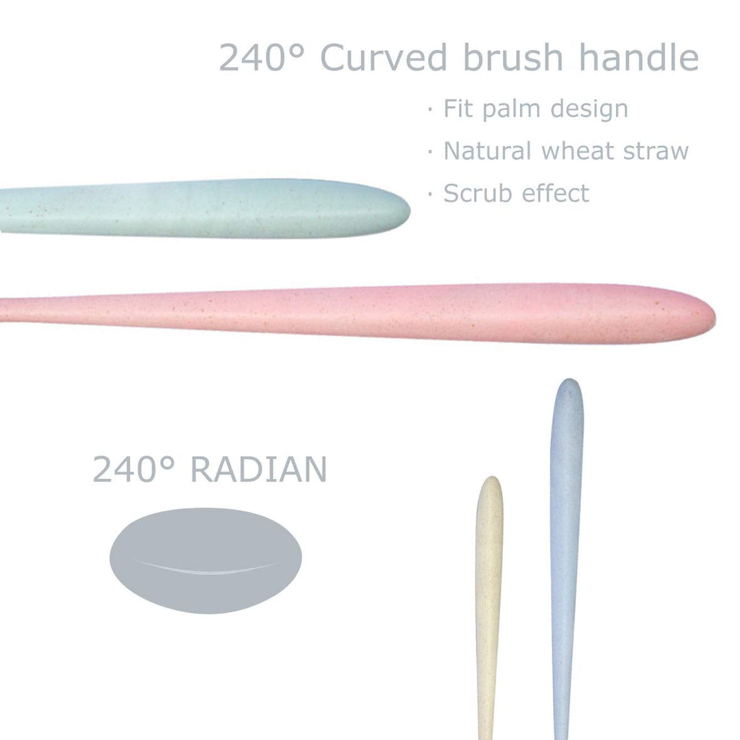 10Pcs Family Pack Eco-Friendly Small Head Wheat Straw Toothbrush, Bamboo Charcoal Soft Bristles Toothbrush for Kids and Adults, Toothbrushes for Sensitive Gums and Teeth, Travel Carry