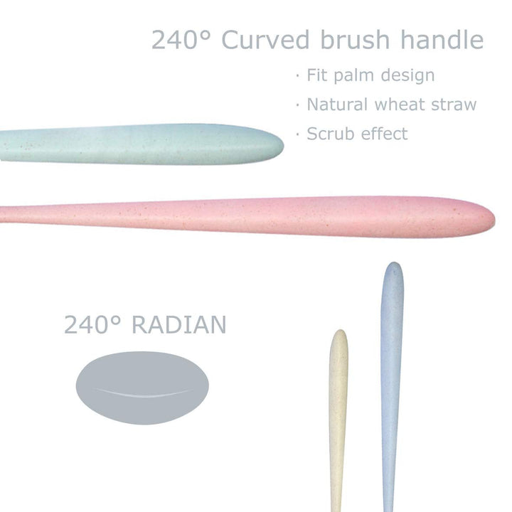 10Pcs Family Pack Eco-Friendly Small Head Wheat Straw Toothbrush, Bamboo Charcoal Soft Bristles Toothbrush for Kids and Adults, Toothbrushes for Sensitive Gums and Teeth, Travel Carry