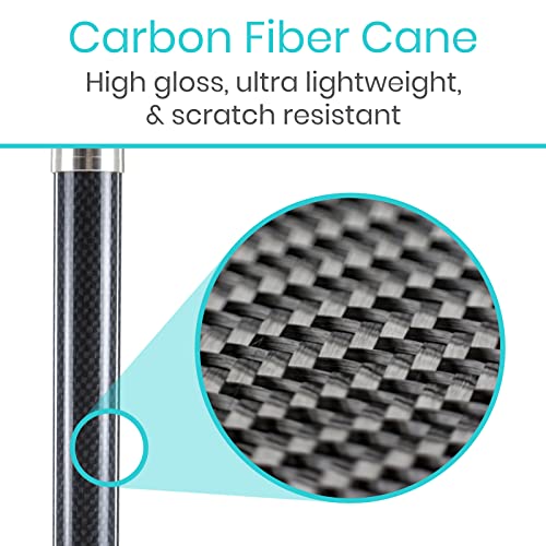 Ultra-Lightweight Quad Cane with Pivot Base - Carbon Fiber Weighs Only 11 oz - Self Balancing Lightweight Walking Stick for Women, Men - Non-Slip Tips - Mobility Aid for Seniors, Adults, Balance