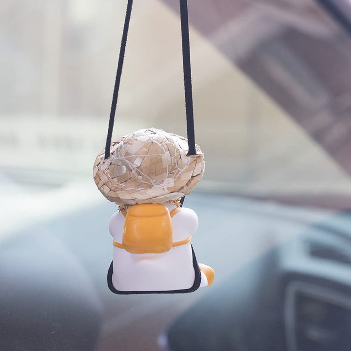 Car Mirror Hanging Accessories, Cute Swinging Duck Car Ornament Dashboard Decorations (Mirrors Sunglasses Duck)