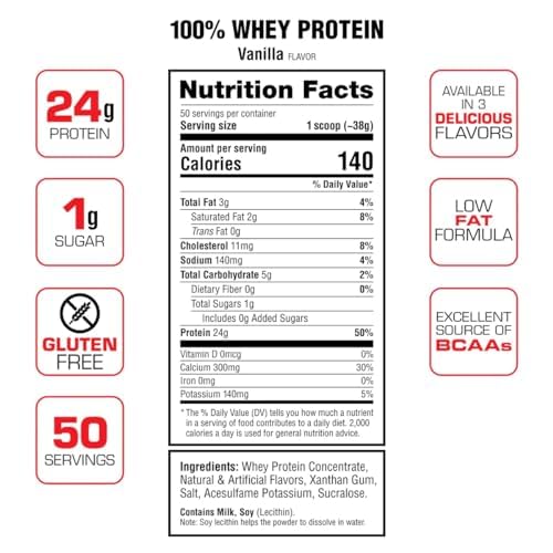 Whey Protein - 4.13 lbs (Vanilla)