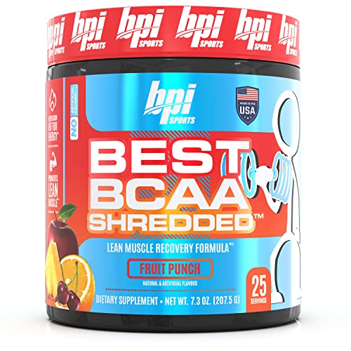 Best BCAA Shredded - Caffeine-Free Thermogenic Recovery Formula - BCAA Powder - Lean Muscle Building - Accelerated Recovery - Weight Loss - Hydration - Fruit Punch - 25 Servings - 9.7 oz.