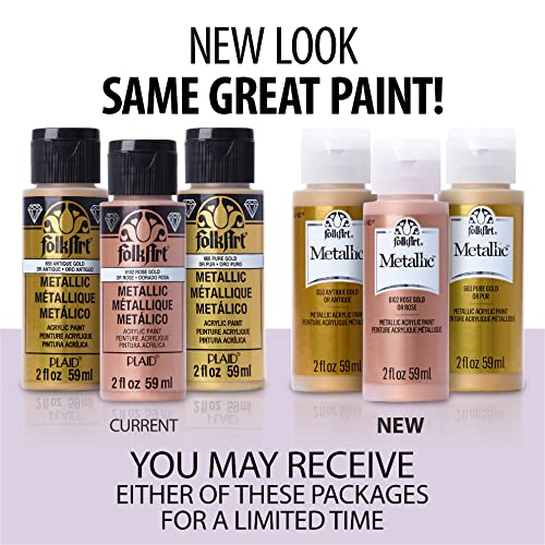 K658 Paint Acrylic Metallic, 2 Fl Oz (Pack of 1), Antique Gold