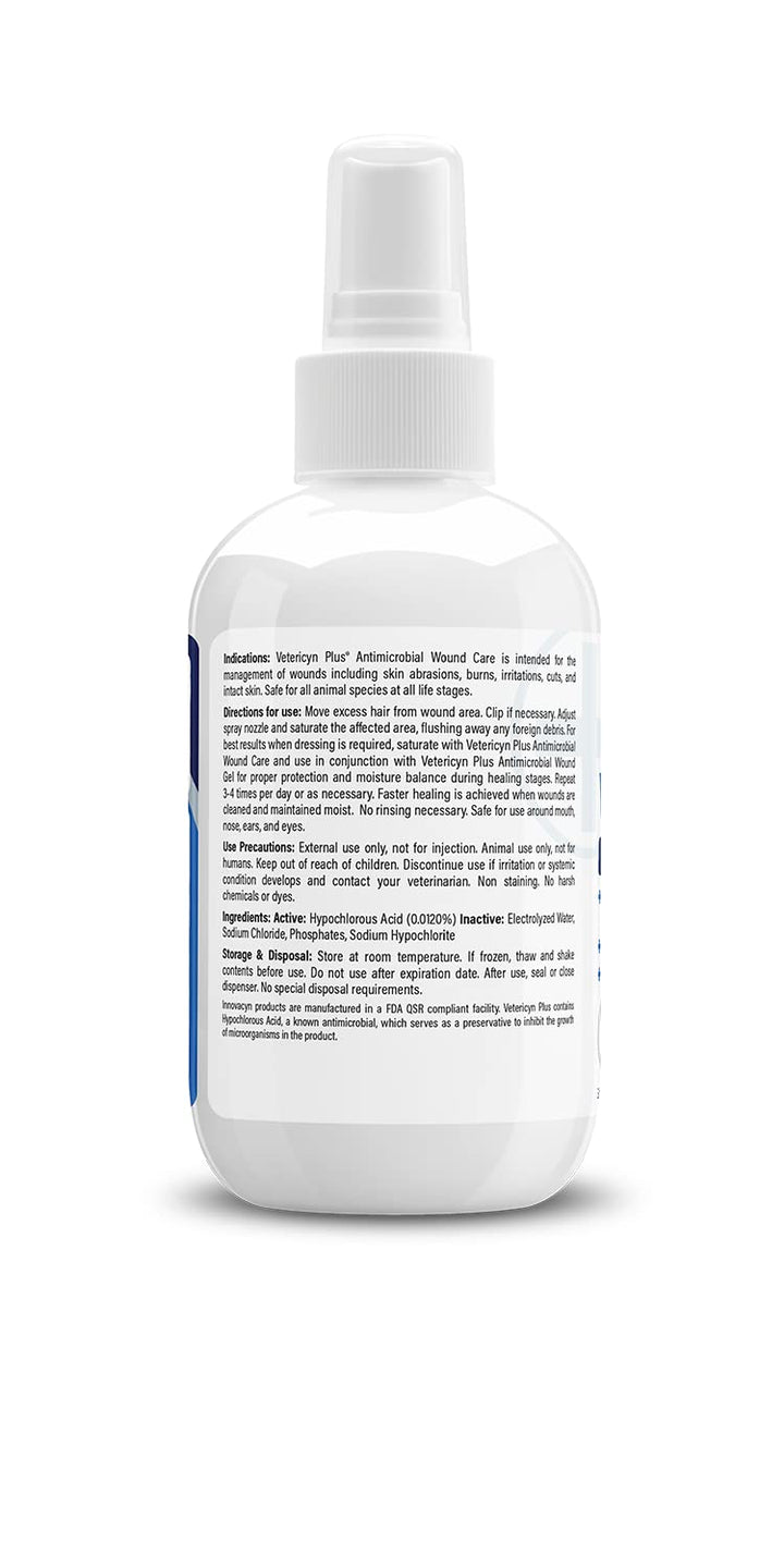 Plus Dog Wound Care Spray | Healing Aid and Skin Repair, Clean Wounds, Relieve Dog Skin Allergies, Safe for All Animals. 3 ounces