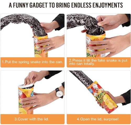 The Potato Chip Snake Can Jump Spring Snake Toy Gift April Fool Day Halloween Party Decoration Jokes in A Can Gag Gift Prank Large Size (Popcorn)