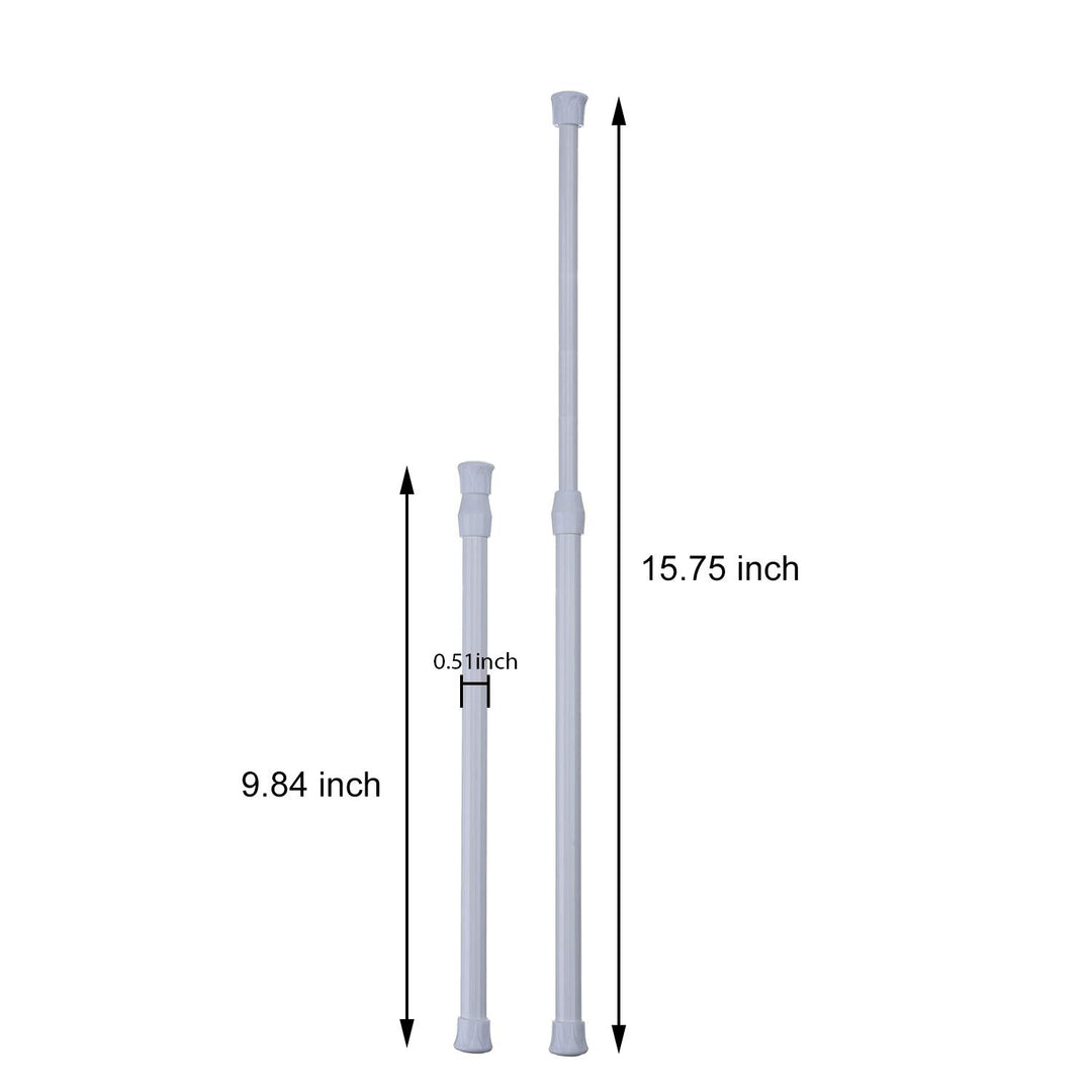 5 Pack Cupboard Bars Tensions Rod Spring Curtain Rod for DIY Projects, Extendable Width (9.84 to 15.75 Inches, White)