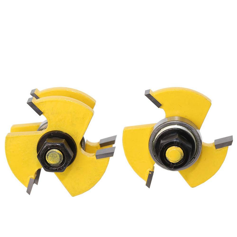 1/4 Shank 1-3/8 Diameter 45 Degree Lock Miter Router Bit Wood Cutter for Woodworking Drilling Power Tools