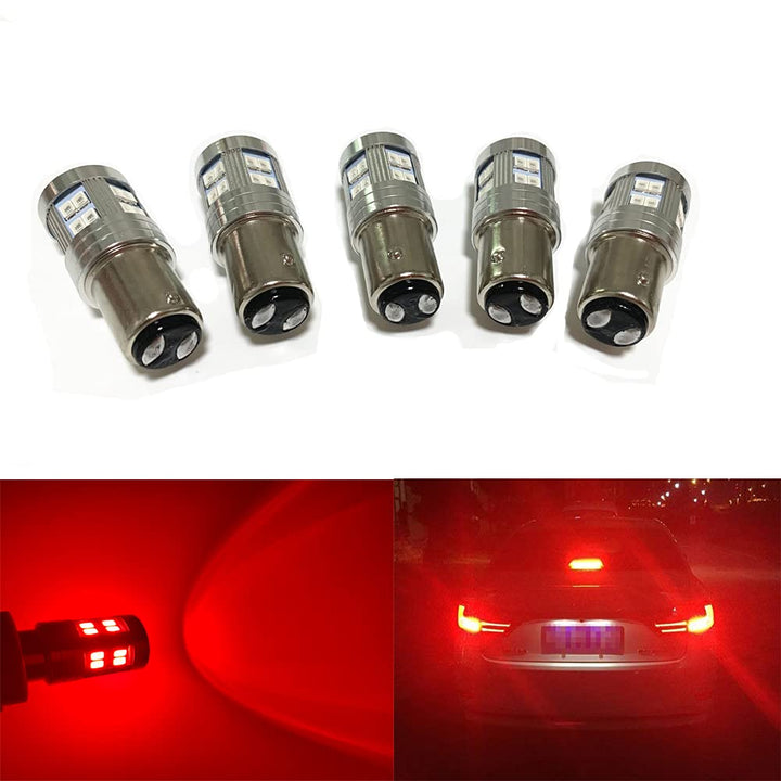 1157 Led Bulb, No Hyper Flash BAY15D P21/5W 2057 7528 1157 Bulb for Brake Light Bulb Canbus Error Free Car RV Tail Brake Light Brilliant Red (Pack of 2)