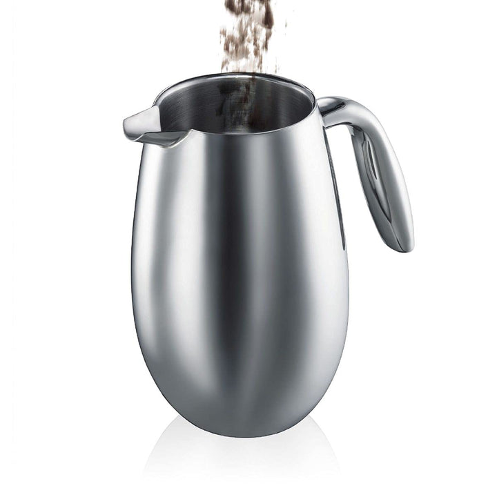 17 oz Columbia Thermal French Press Coffee Maker, Insulated Double Wall Stainless Steel, Chrome
