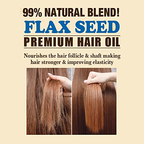 Premium Natural Hair Oil - Flax Seed Hair Oil 2.5 oz. - Strengthening & Moisturizing Hair Oil Treatment