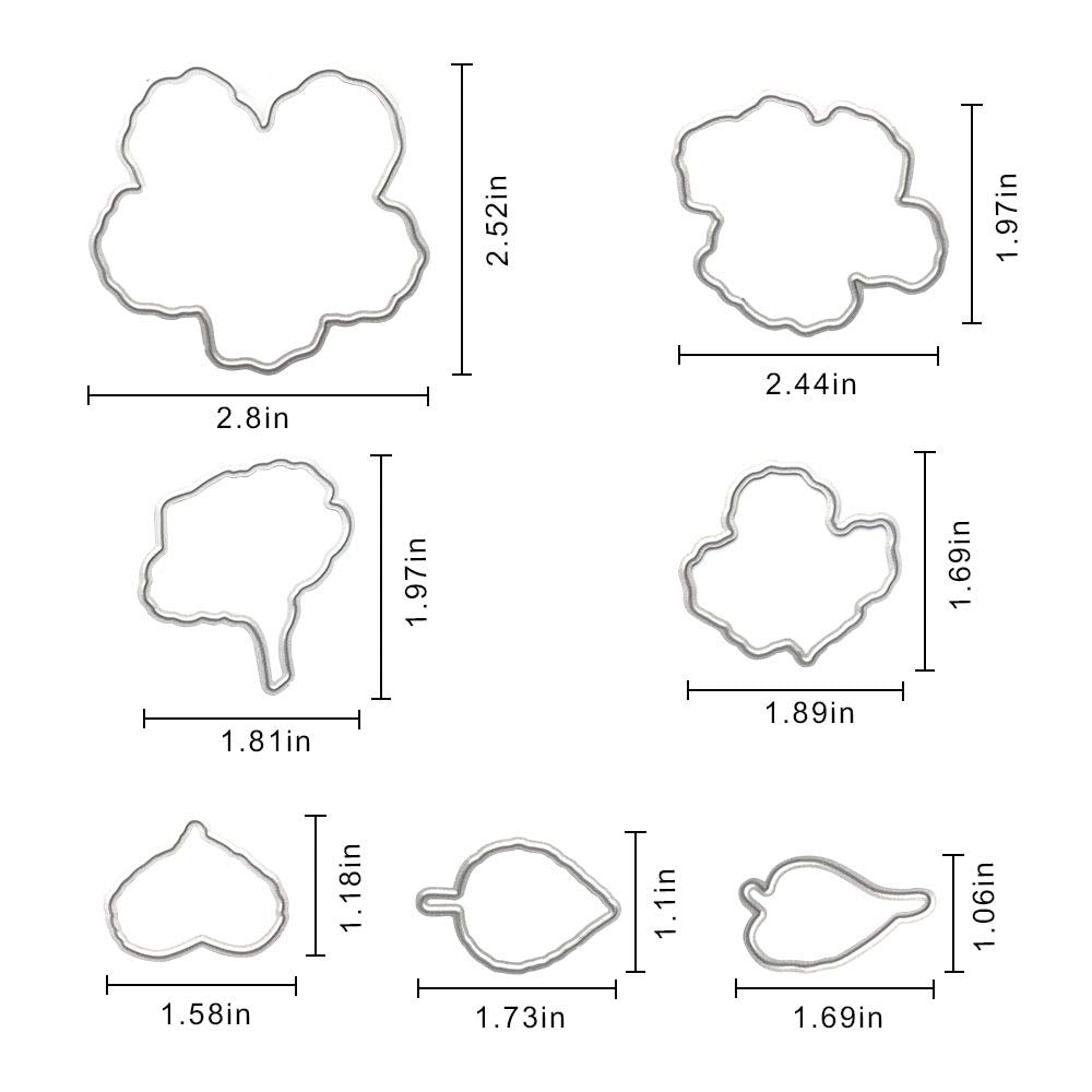 Flower Leaf Stamps and Dies for Card Making, Words Flower Cutting Die and Clear Stamps for Bullet Journal DIY Scrapbook Decoration Handmade Crafts Notebook