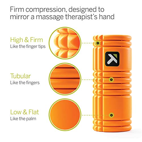 TRIGGERPOINT PERFORMANCE THERAPY GRID Foam Roller with Free Online Instructional Videos, Original (13-inch), Orange
