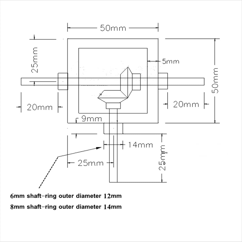 1:1 Right Angle Bevel Gearbox 1 Module 20 Teeth 90° Angle Drive Steering Gear Device Simple Mechanical DIY Module with 8mm Shaft
