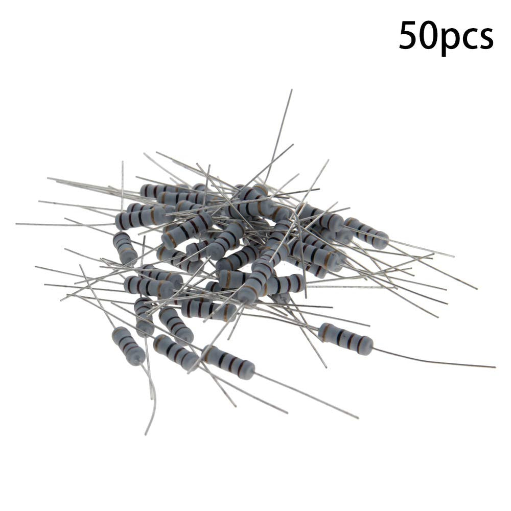 50Pcs 10ohm Resistor 1W 5% Metal Oxide Film Resistors Axial Lead Flame Proof for DIY Electronic Projects and Experiments Tolerance