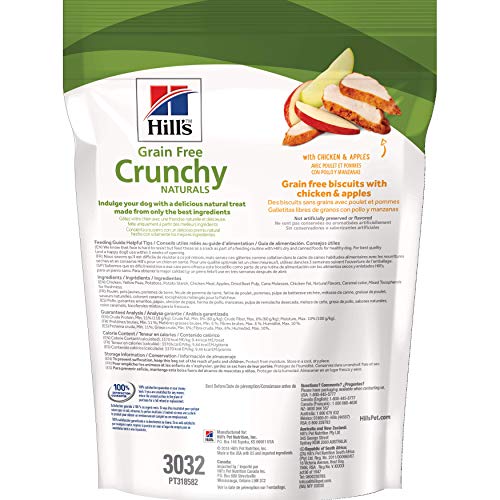 Hill's Grain Free Crunchy Naturals Treats, All Life Stages, Great Taste, Dog Treats, Chicken & Apples, 8 oz Bag