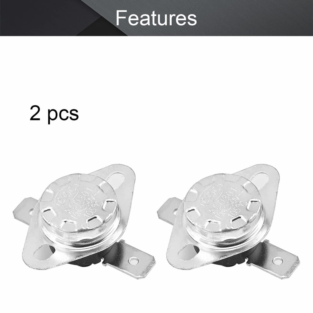 5Pcs KSD301 Thermostat Temperature Control Switch,Adjust Snap Disc Temperature Switch 105°C Normally Closed