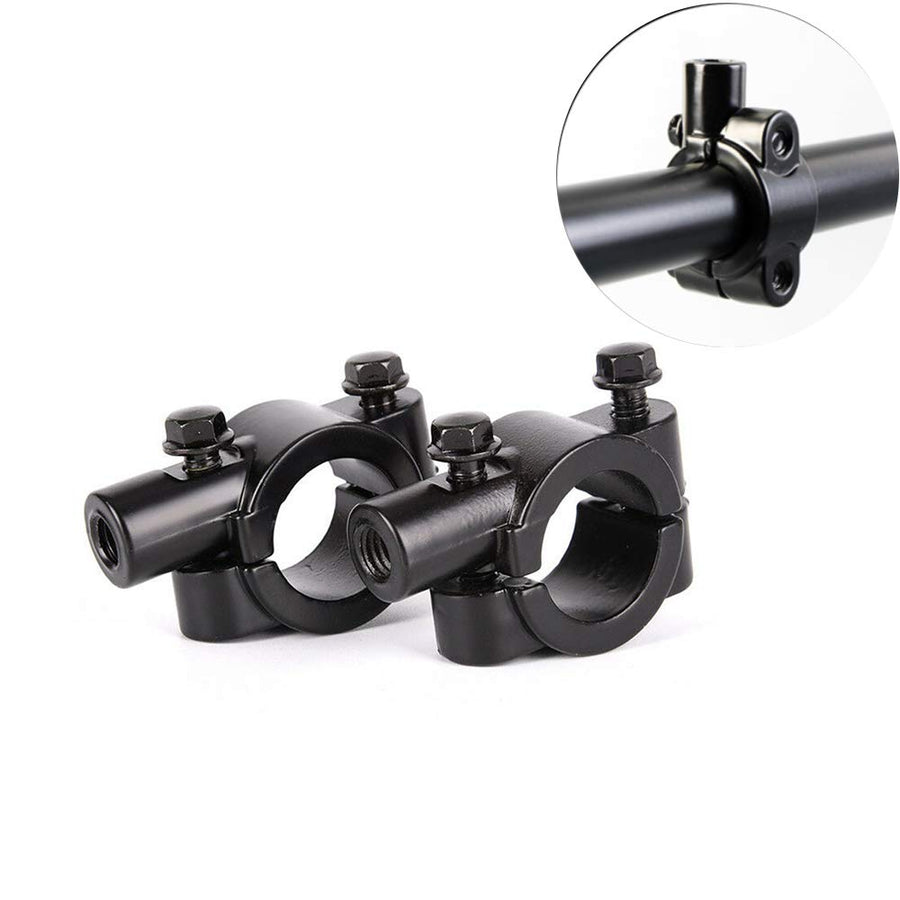 2pcs Motorcycle Handlebar Mirror Mount Mirrors Holder Clamp for 7/8 inch Handle Bar Sports Bike Kawasaki Honda Yamaha (10mm)