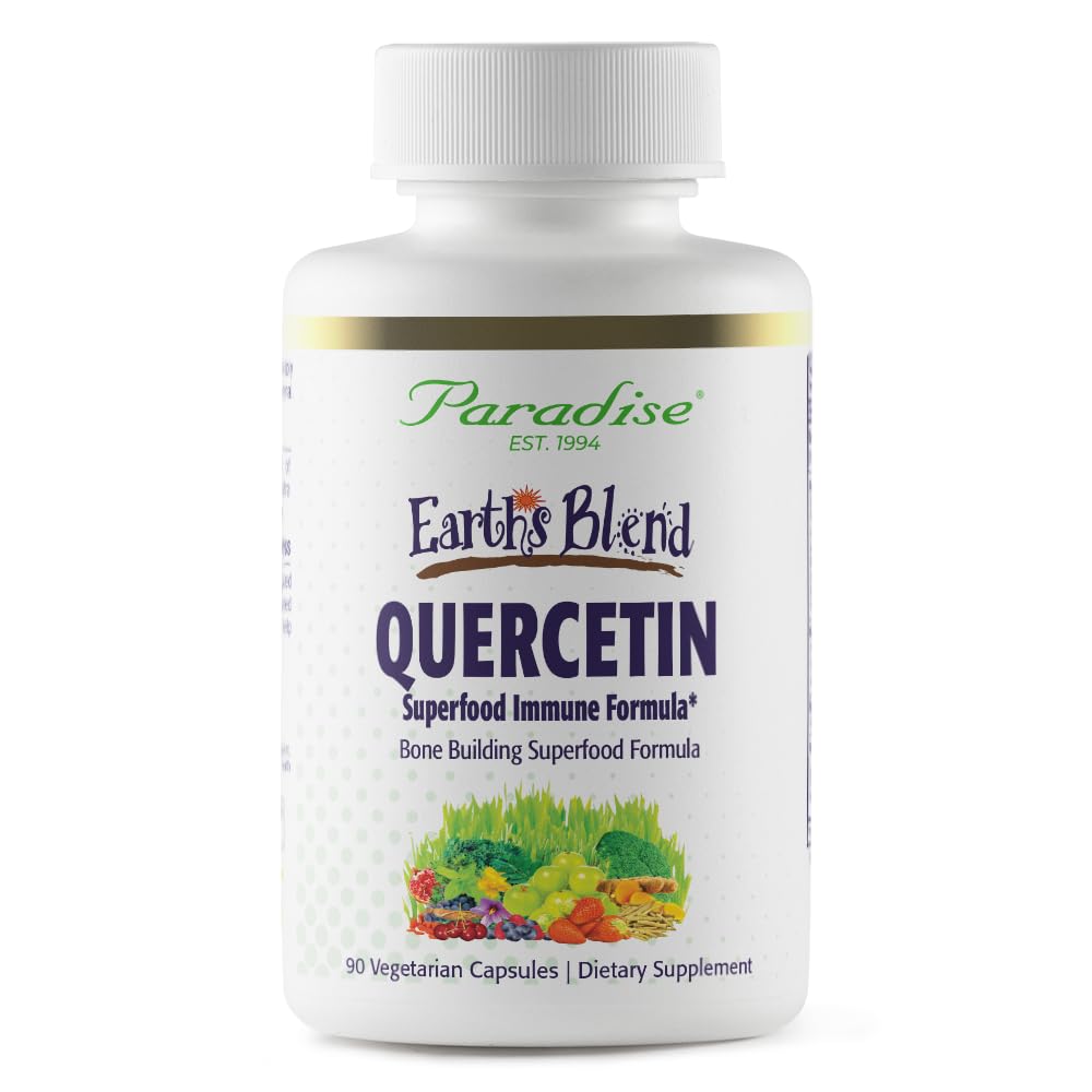 Earth's Blend Quercetin, for Immunity, Antioxidant Activity, Probiotics, Adaptogens, Vegan, Non GMO, Gluten Free, 90 Vegetarian Capsules