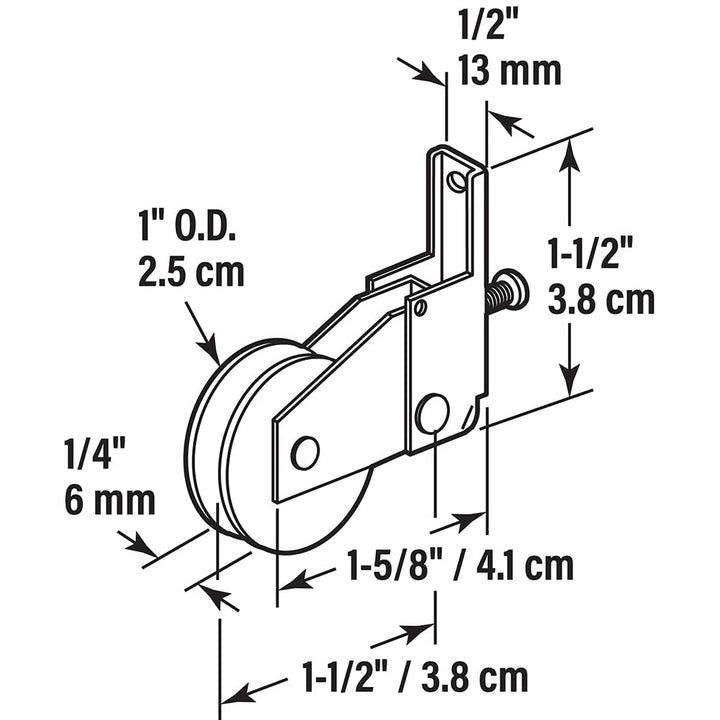 Products B 605 Screen Door Roller Assembly with 1-Inch Nylon Ball Bearing Wheel,(Pack of 2)