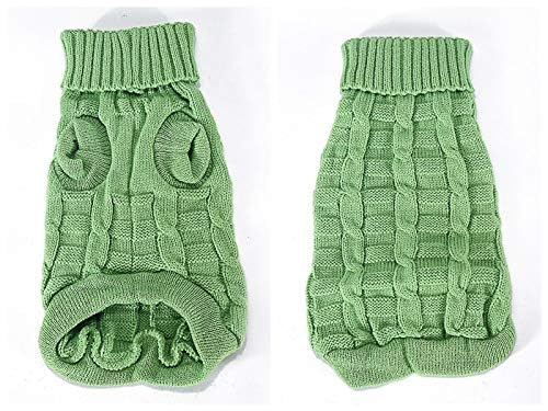 Pet Cat Sweater Kitten Clothes for Cats Small Dogs,Turtleneck Cat Clothes Pullover Soft Warm,fit Kitty,Chihuahua,Teddy,Poodle,Pug (Green, Large)