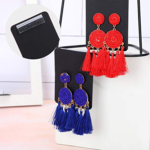 80 Pieces Earring Card Adapter Adhesive Lip Hanger Self-adhesive Lip Adapter for Women Earring Necklace Card Display (1.5 x 0.5 Inch)