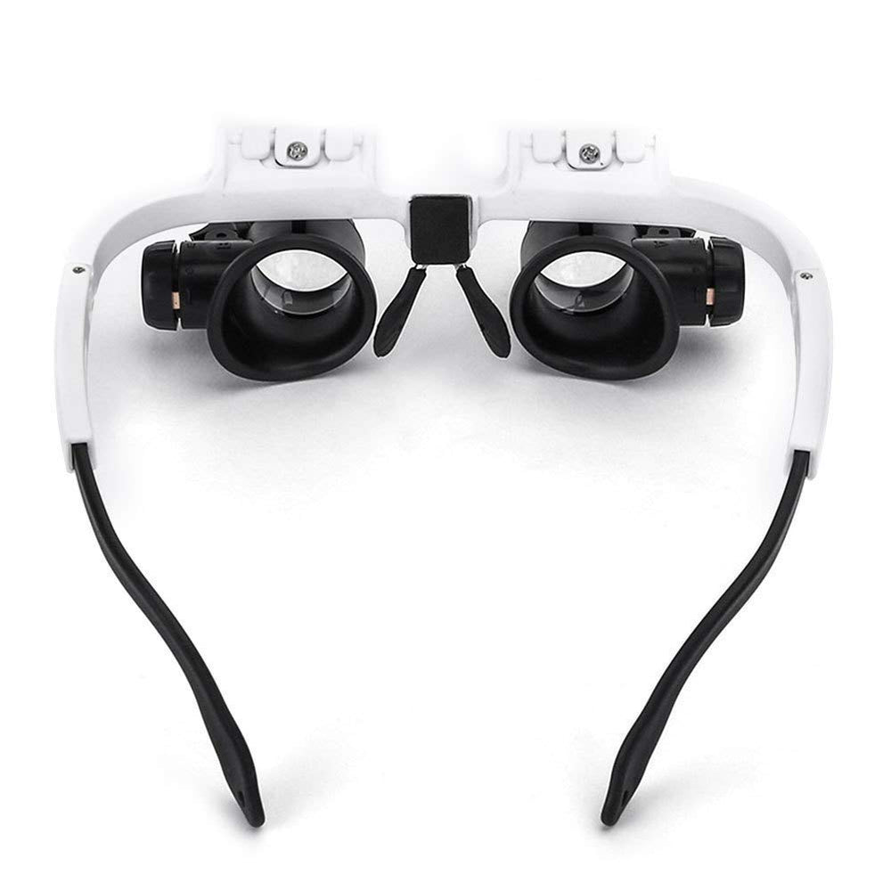 Headband Glasses Magnifier with LED Light 8X 15X 23X Magnifying Glass for Watchmaker Jewelry Optical Lens Glass Magnifier Loupe
