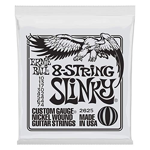 8-String Slinky Nickel Wound Electric Guitar Strings, 10-74 Gauge (P02625)