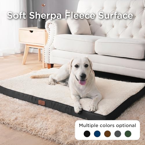 Dog Bed for Large Dogs - Orthopedic Waterproof Puppy Beds with Removable Washable Cover, Egg Crate Foam Pet Mat, Suitable for Pet Up to 65 lbs