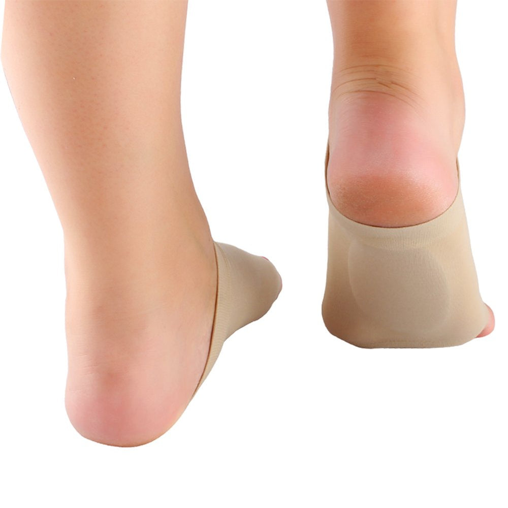 Hidden Gel Arch Support Shoe Inserts Skin Arch Band Gel Plantar Fasciitis Sleeve Foot Heel Cushion Pain Sock Orthotics Insoles Supports Bandage for Flat Feet (2 Pairs)