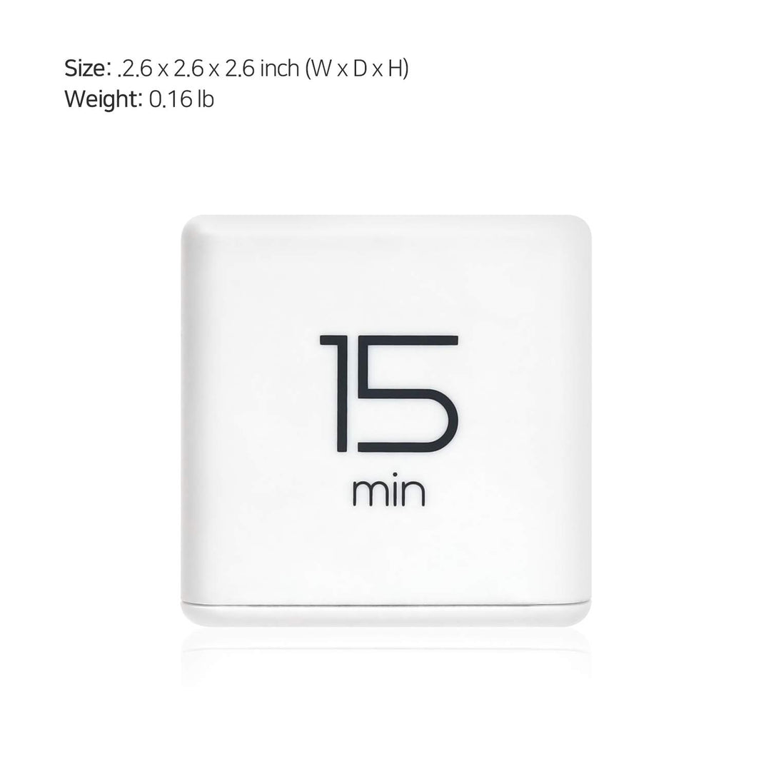 Cube Timer (White), Flip Timer Gravity Sensor, Productivity Timer, Desk Timer, Kids Timer, ADHD Timer, Workout Timer, Time Management for Classroom Office 5, 15, 30, 60 min Timer Setting