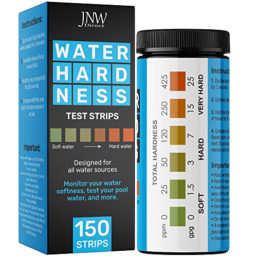 Water Hardness Test Kit - Quick and Accurate Water Hardness Test Strips - Hard Water Test Kit with eBook - Ultimate Test Kit for Water Hardness - 150 Water Softener Test Strips