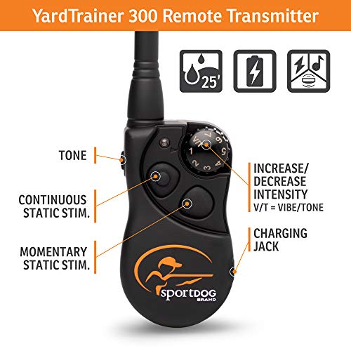 Brand YardTrainer 300 Remote Trainer - Static Collar With Remote, Waterproof, Submersible Up To 25 ft, Equipped with DryTek Technology, Trainer with static, vibrate and tone