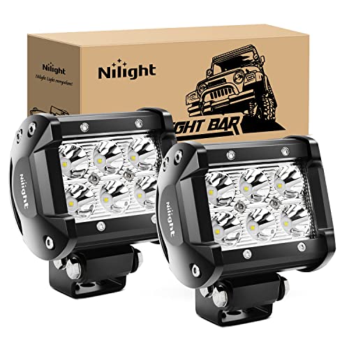 Led Pods 2Pcs 18W 1260LM Spot Led Off Road Lights Super Bright Driving Fog Boat Lights Led Work Light Bar for Trucks Pickup Golf Cart SUV ATV UTV 4x4 Van Camper