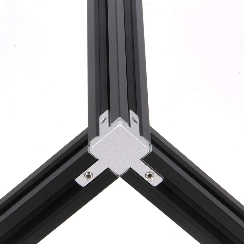 8PCS Silver 3 Way End Corner Bracket with Screws for 6mm T-Shape 2020 Series Aluminum Extrusion Profile (3-Way Corner Bracket-Silver)