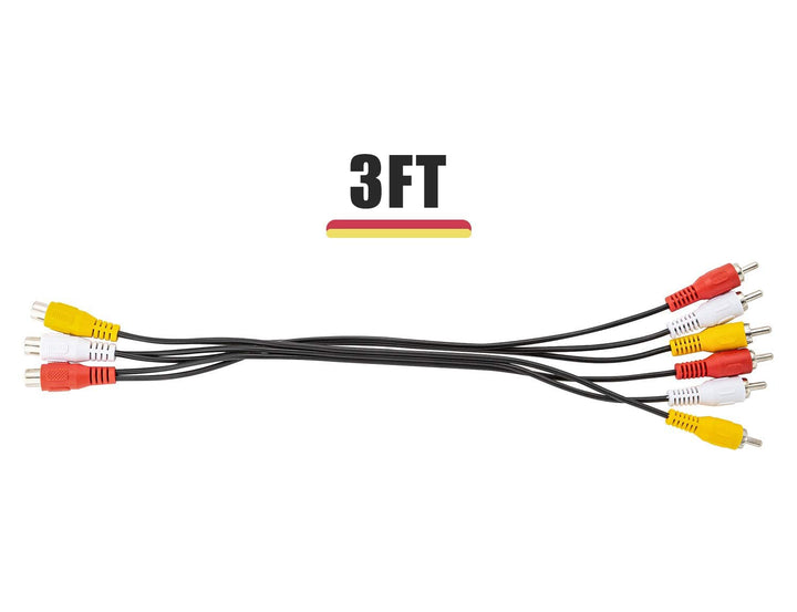RCA Splitter, 3-Feet 3 RCA Female Jack to 6 RCA Male Plug Composite Video AV Cables Splitter Adapter Output Cables Cord