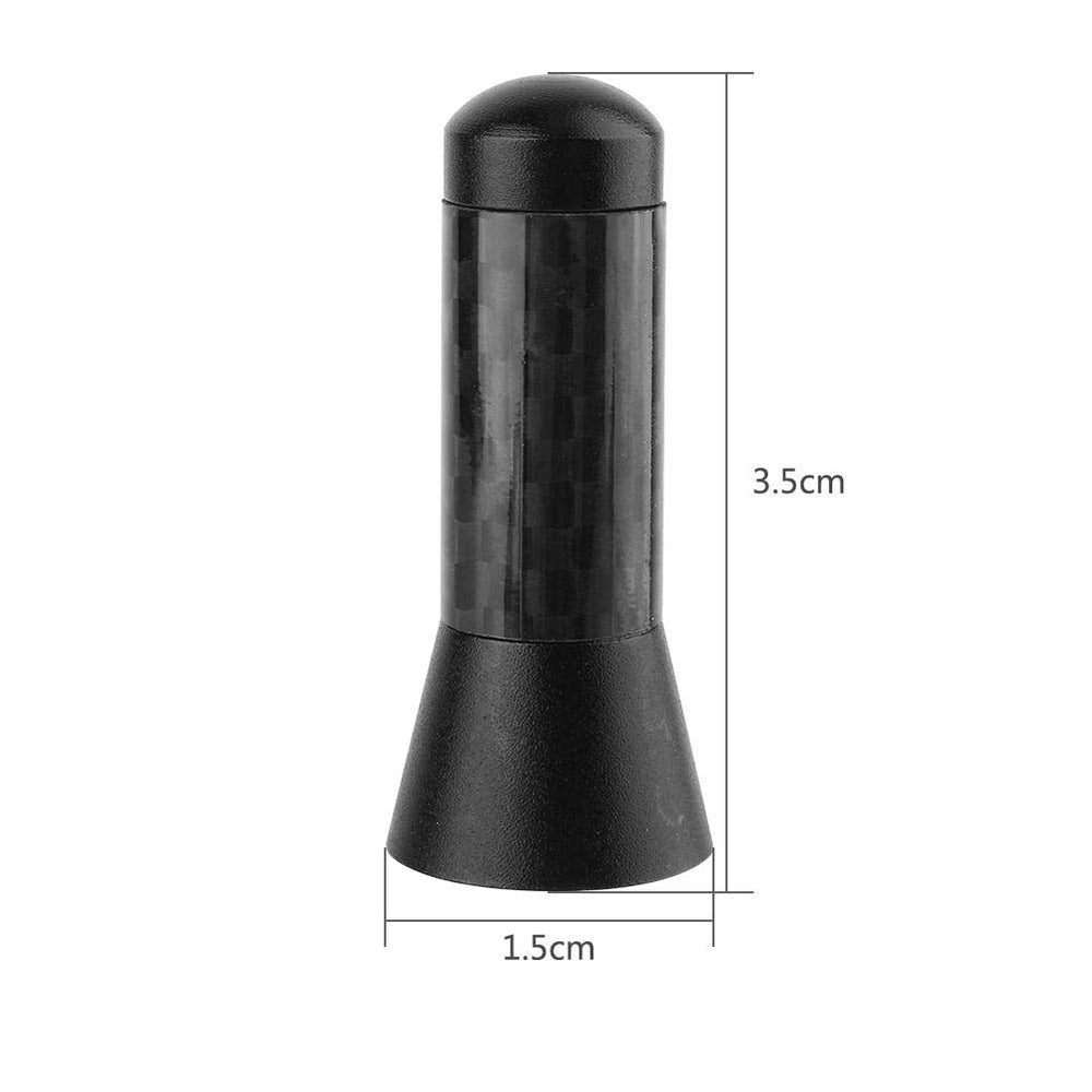 Mini Car Short Antenna, 3.5cm Aerial Universal Car Stubby Antenna Carbon Fiber Shorty Antenna with Screw Aluminum