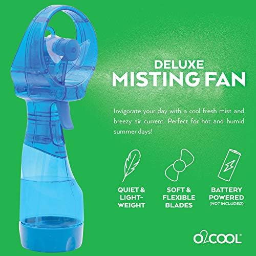 Deluxe Handheld Battery Powered Water Misting Fan (Light Blue)