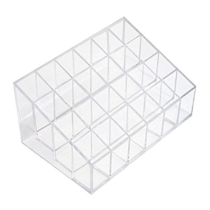 Transparent Cosmetic Makeup Organizer Clear 24 Lattices Lipsticks Cosmetic Lotion Makeup Organizer Storage Display Holder Stand