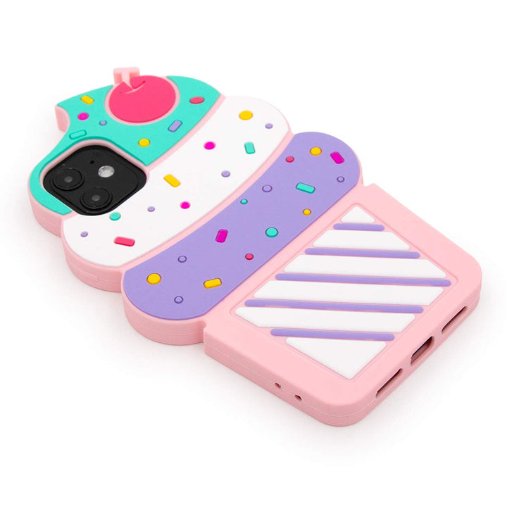 Cute Case Compatible with iPhone 11 Case, Ice Cream Funny 3D Cartoon Cupcakes Shaped Soft Silicone Full Protection Shockproof Cases Cover for Girls Kids Women