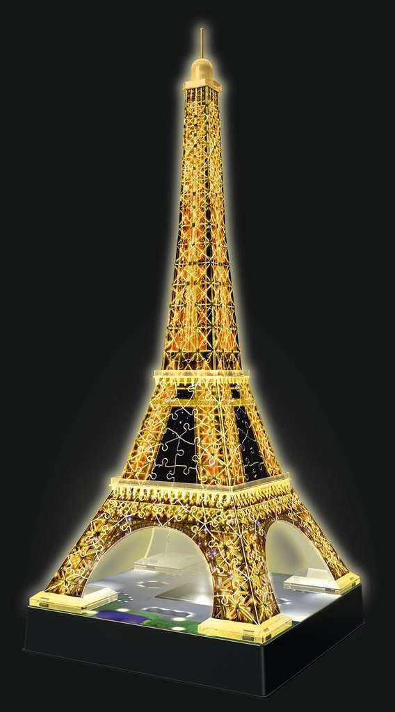 Eiffel Tower - Night Edition | 216-Piece 3D Jigsaw Puzzle for Kids and Adults | Precision Fit with Easy-Click Technology | Displayable & Durable Model | Over a Century of Quality