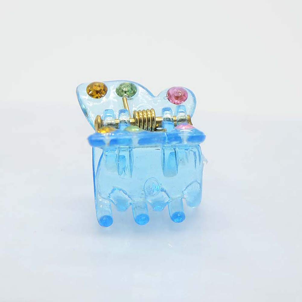 24Pcs Mini Hair Clips Butterfly Plastic Rhinestone Hairs Claws Clips Barrette Hairpins Clamps Bangs Clips for Little Girl Kids Toddlers, 20mm (Multicolor)