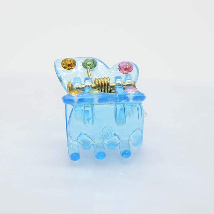 24Pcs Mini Hair Clips Butterfly Plastic Rhinestone Hairs Claws Clips Barrette Hairpins Clamps Bangs Clips for Little Girl Kids Toddlers, 20mm (Multicolor)