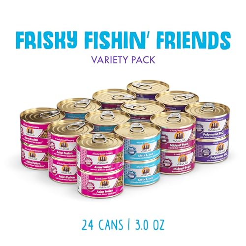 Classic Cat Food, Variety Pack, Frisky Fishin' Friends Wet Cat Food, 3oz Cans (Pack of 24)